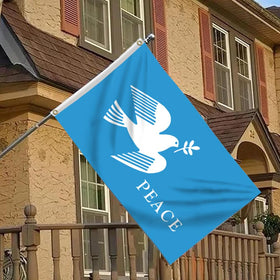 DecrPlus Peace Dove Banner 3x5ft parade-ready display for events.
