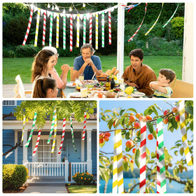 DECYOOL bird scare tape reflecting sunlight to enhance visibility and bird deterrence.