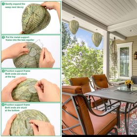 DECYOOL hanging on eaves shows easy outdoor deployment.