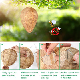 DECYOOL large 8.5 x 11 inch wasp nest decoy ready to install