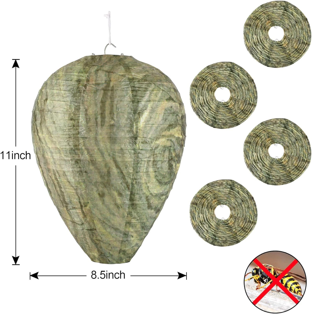 DECYOOL nest size 8.5 inches diameter and 11 inches tall for effective placement.