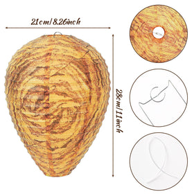 DECYOOL orange paper wasp nest decoy close-up shows realistic hive appearance