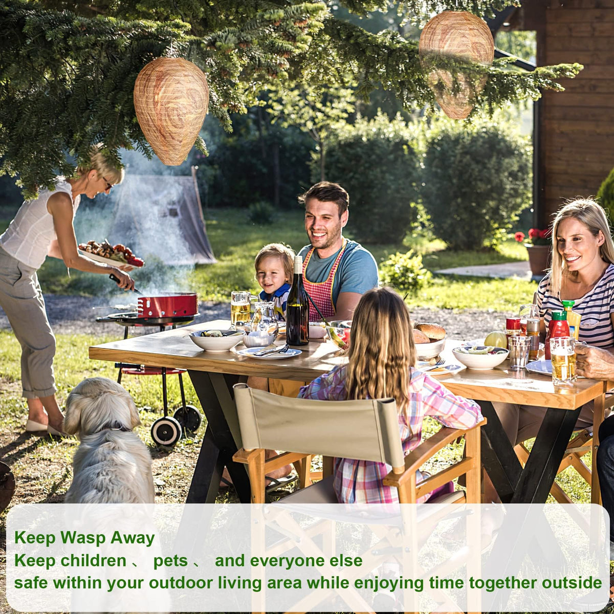 DECYOOL eight-pack outdoor wasp nest decoys for patio and yard