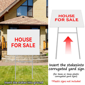 DECYOOL yard sign stakes demonstrate snug fit for 4 mm or 5 mm signs