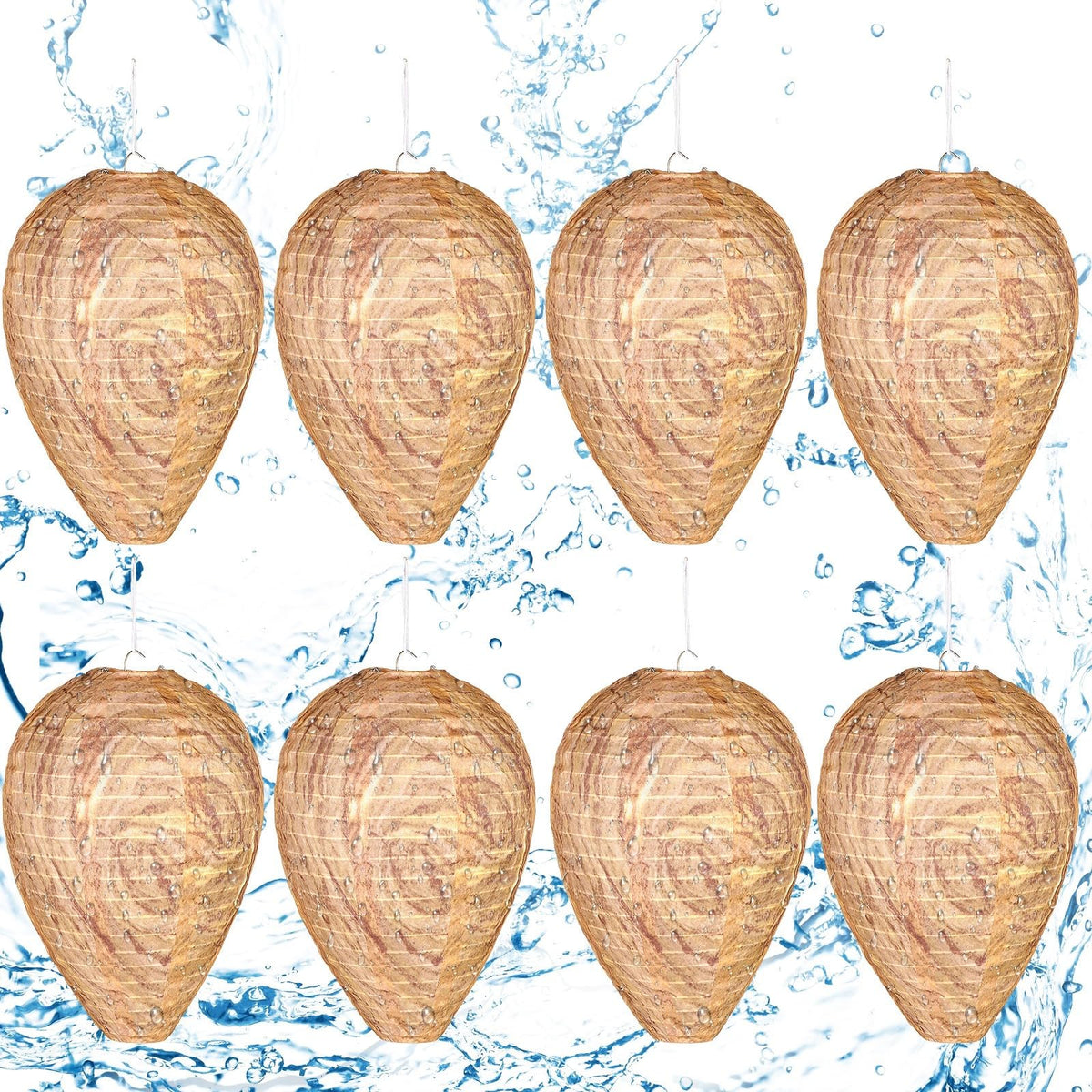 DECYOOL dark brown wasp nest decoy hanging outdoors for deterrence