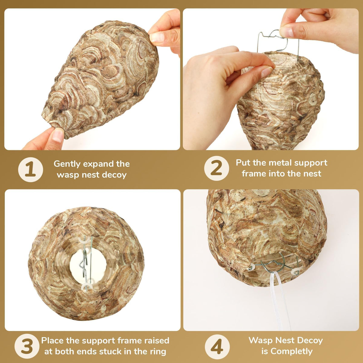 DECYOOL water-repellent brown nest decoy withstands rain for outdoor longevity.