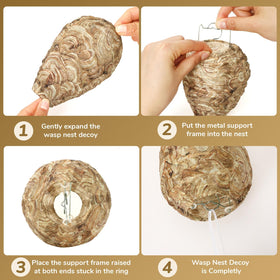 DECYOOL water-repellent brown nest decoy withstands rain for outdoor longevity.