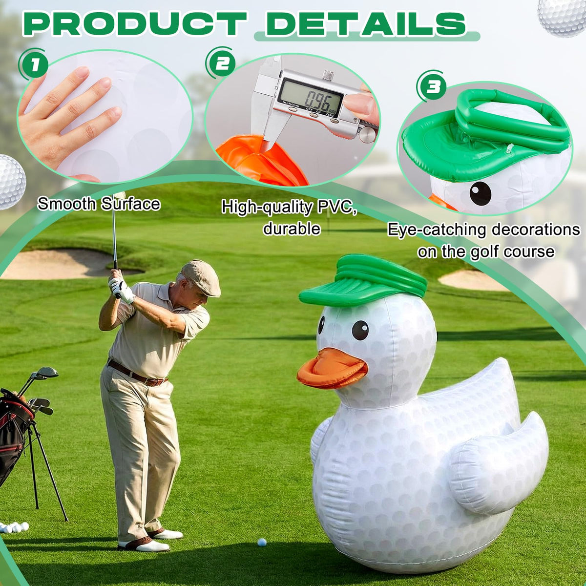 Deekin 4 ft giant inflatable duck stands out as a lawn centerpiece