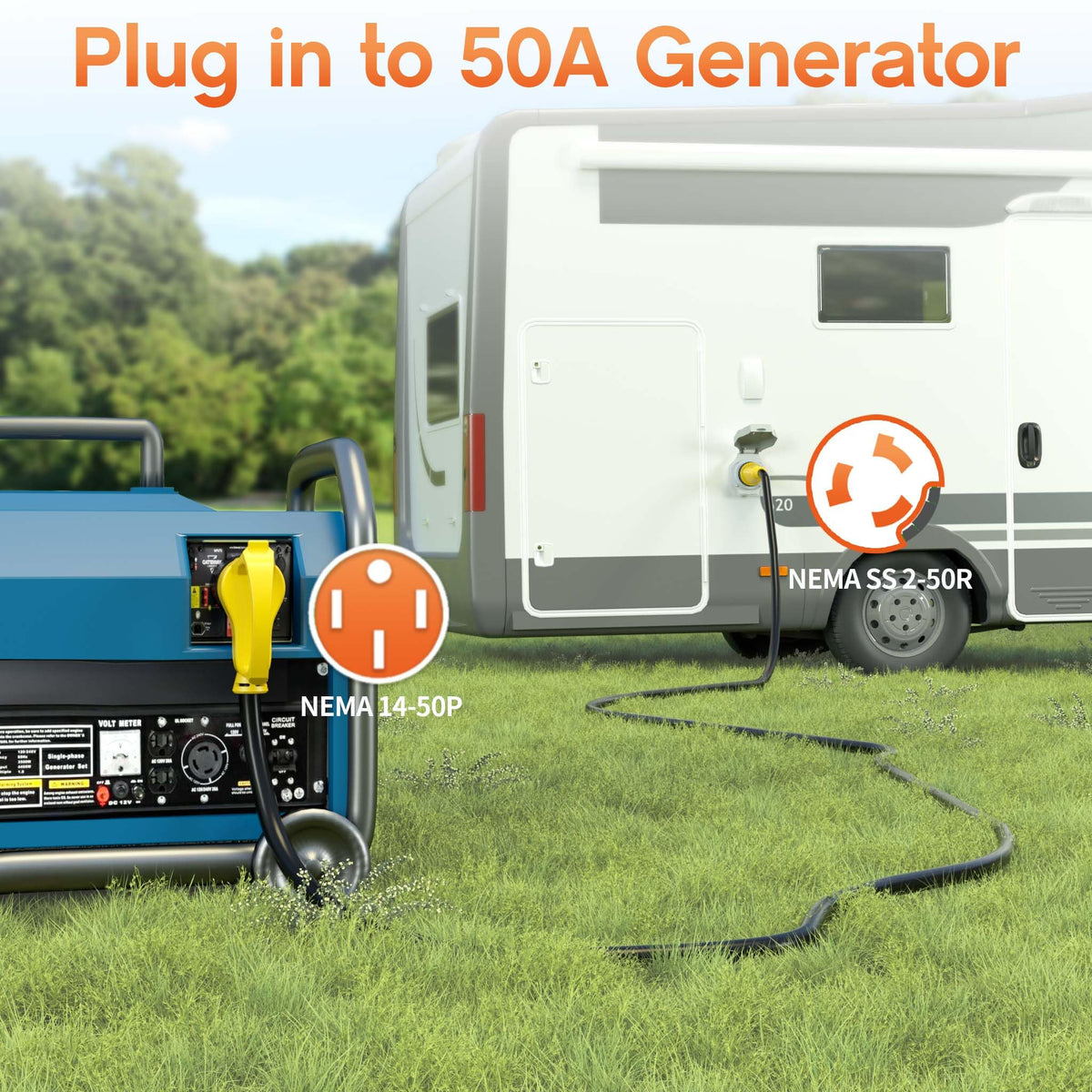 Deeklify RV/camper extension cord ideal for outdoor use and emergency power scenarios.