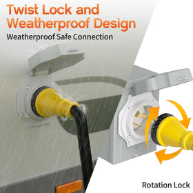 Deeklify weatherproof extension cord designed for outdoor camping and unpredictable weather.