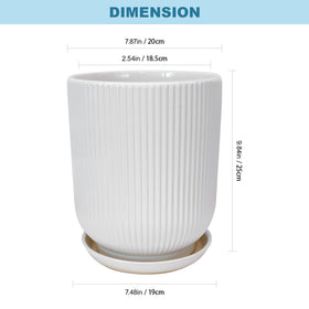 Deep Dream tall 8-inch planter measures 10 inches high for dramatic plant displays