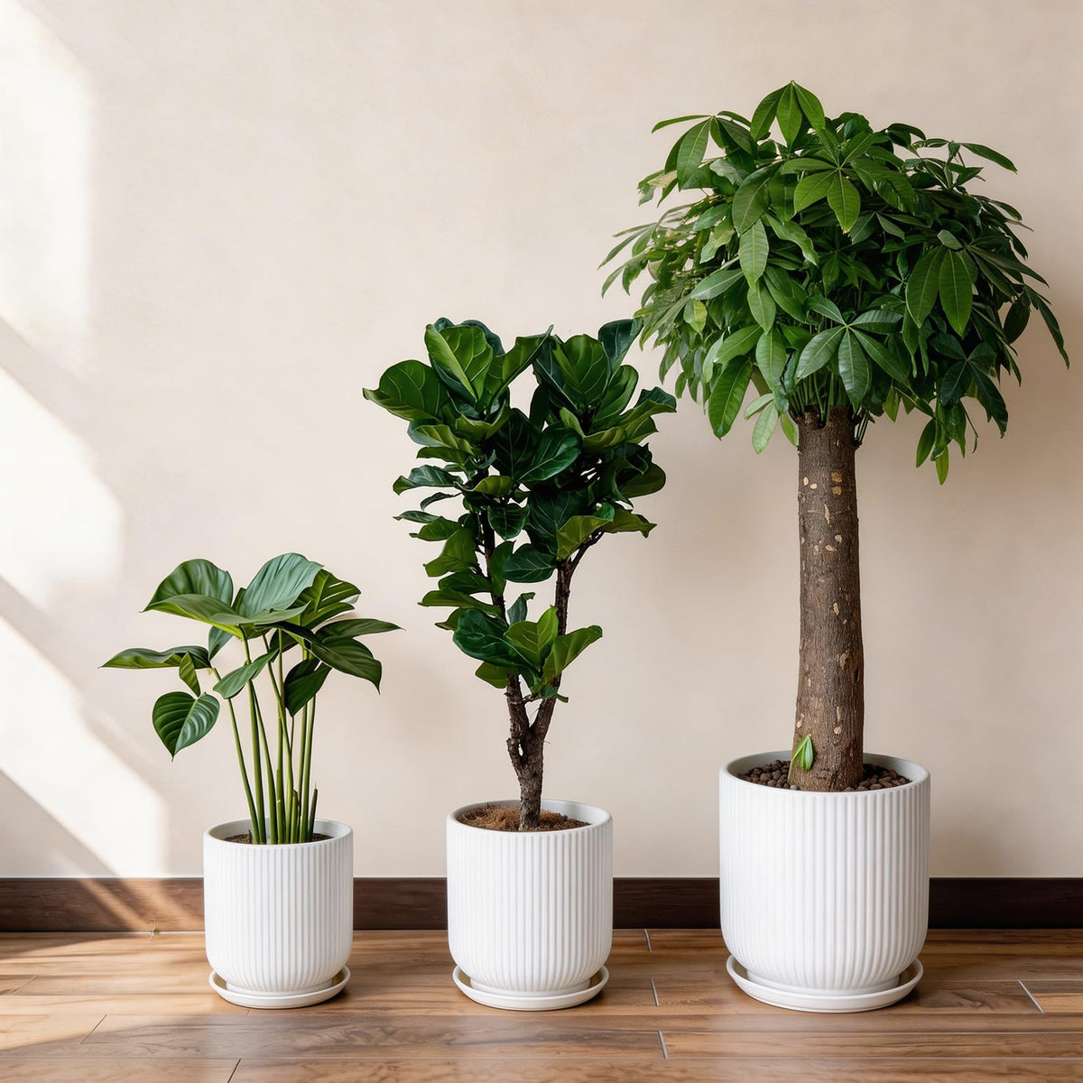 Deep Dream white modern plant pot for indoor outdoor spaces