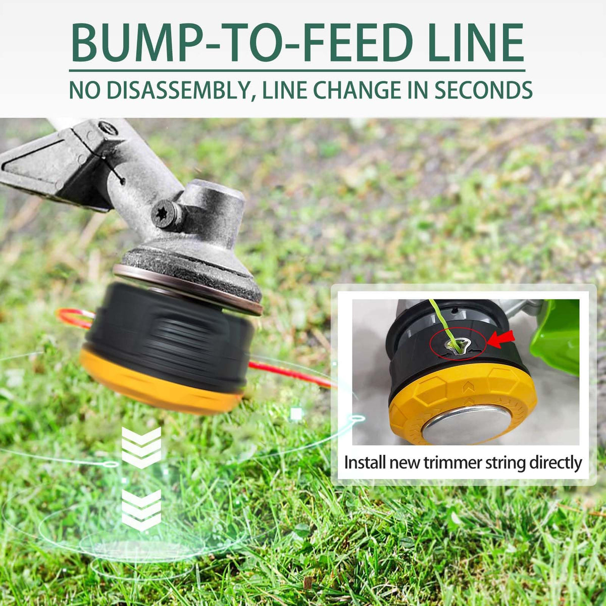 Deeploving fiberglass-reinforced body adds strength for tough terrain trimming.