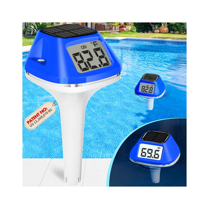DeeprBlu solar pool thermometer with rope for secure placement and easy reading.