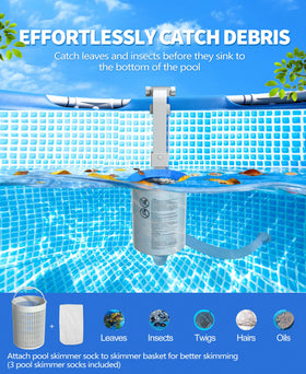DeeprClean removable skimmer basket for easy debris disposal