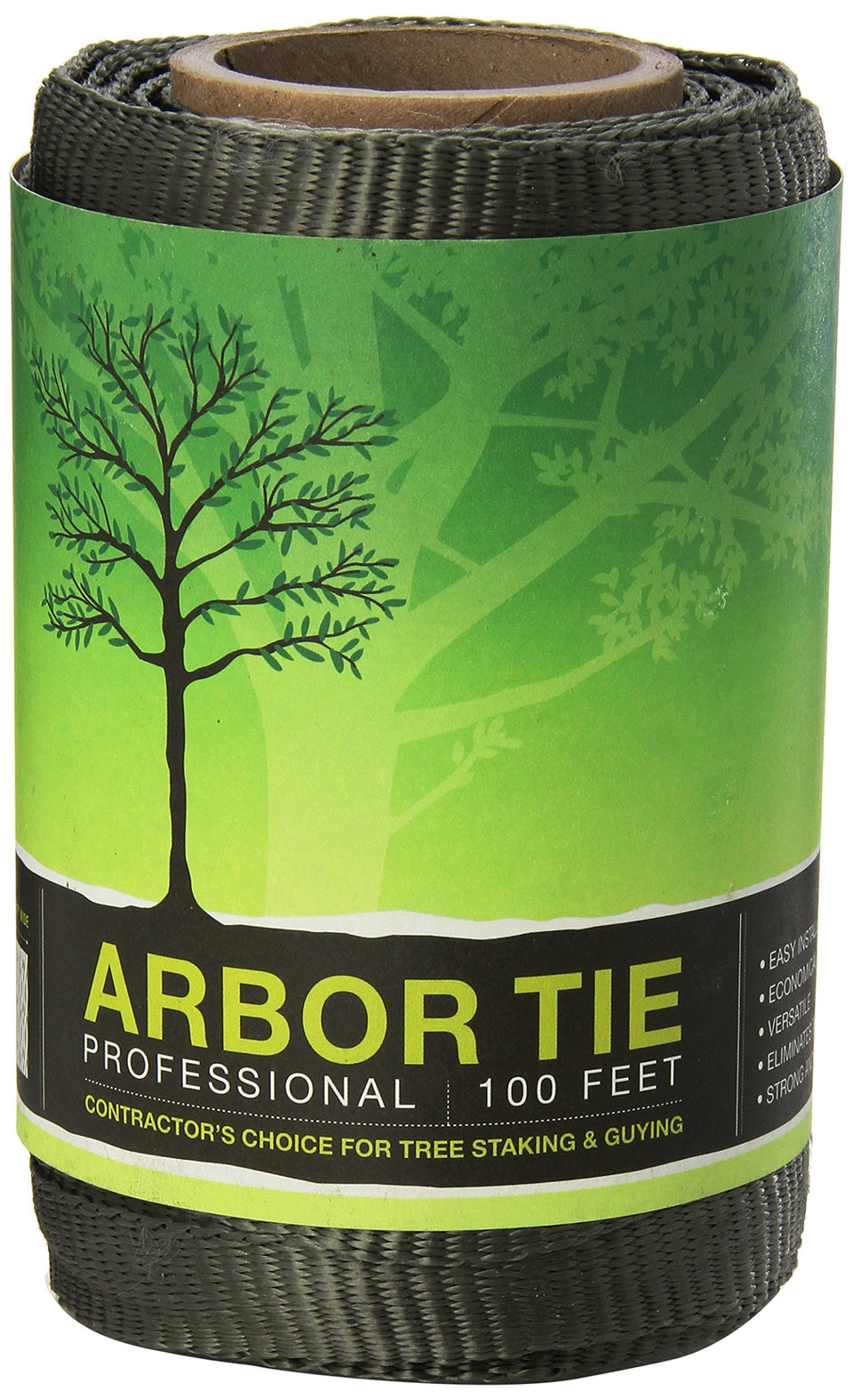 DeepRoot ArborTie roll 100ft for staking; reduces installation time and bark damage.