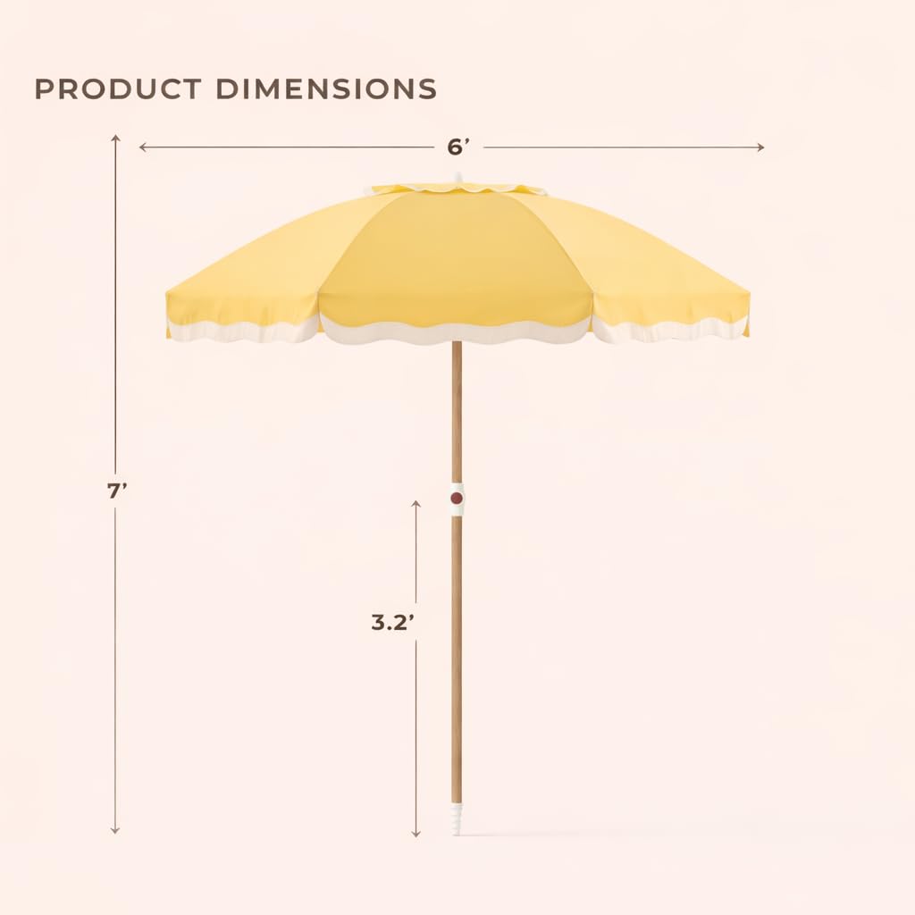 DEER LAND 6FT umbrella is portable for coast-side use and trips.