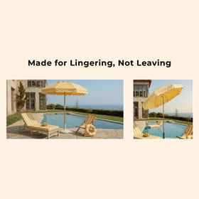 DEER LAND 6FT terrace colors with paneled hem create refined, balanced outdoor styling.