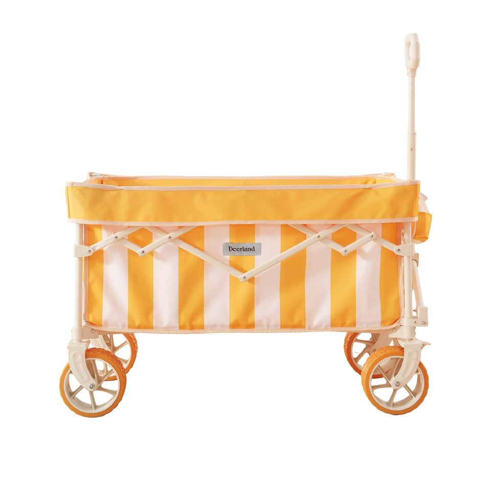 DEER LAND Beach Wagon with 6.7-inch fat tires glides on sand for easy transport