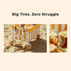 DEER LAND Beach Wagon large capacity holds umbrellas, chairs, towels, and coolers