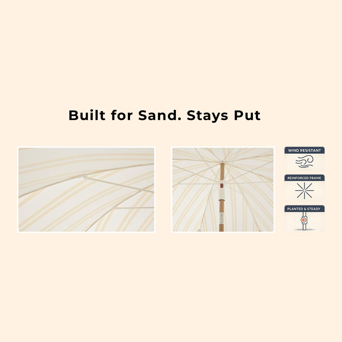 DEER LAND wind-stable pole helps you stay shaded near the shore