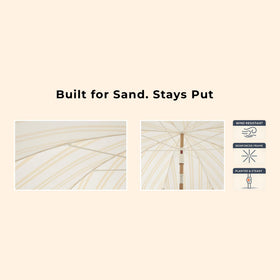 DEER LAND wind-stable pole helps you stay shaded near the shore