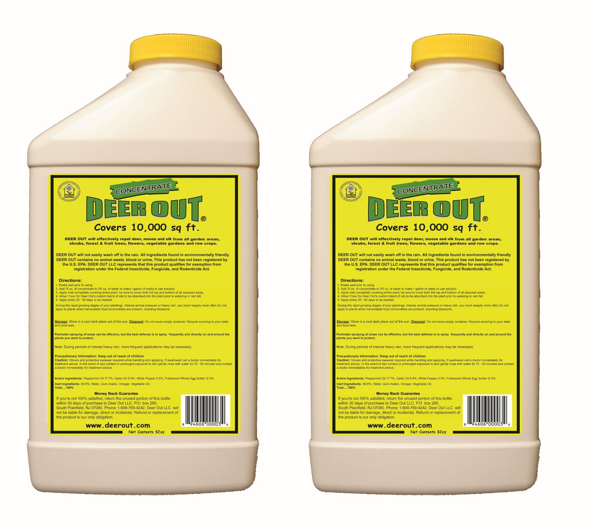 Deer Out two-pack image with two bottles for larger outdoor areas.