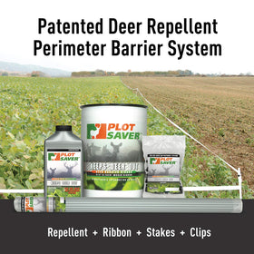 Messina RBW132 ribbon mounted on stakes around a field boundary.