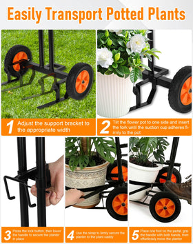 Deerift caddy supports up to 175 pounds for heavy planters and patio items.