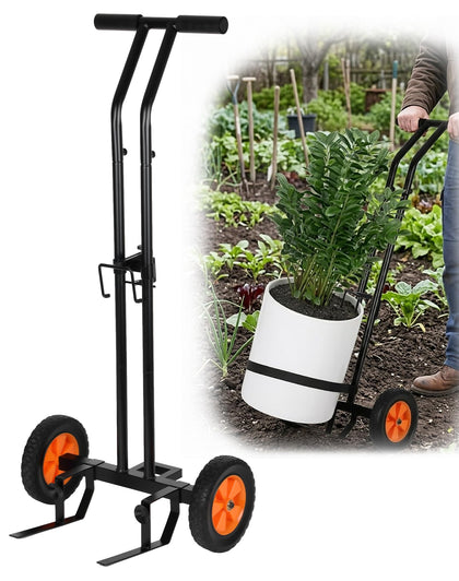Deerift heavy-duty caddy showing adjustable grip arms for secure transport of pots.