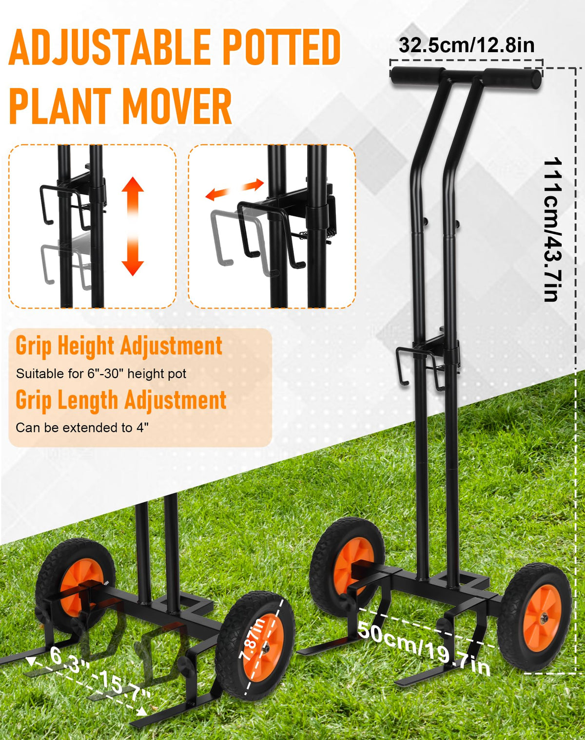 Deerift caddy strap-secured-pot demonstrates added stability for moving pots.