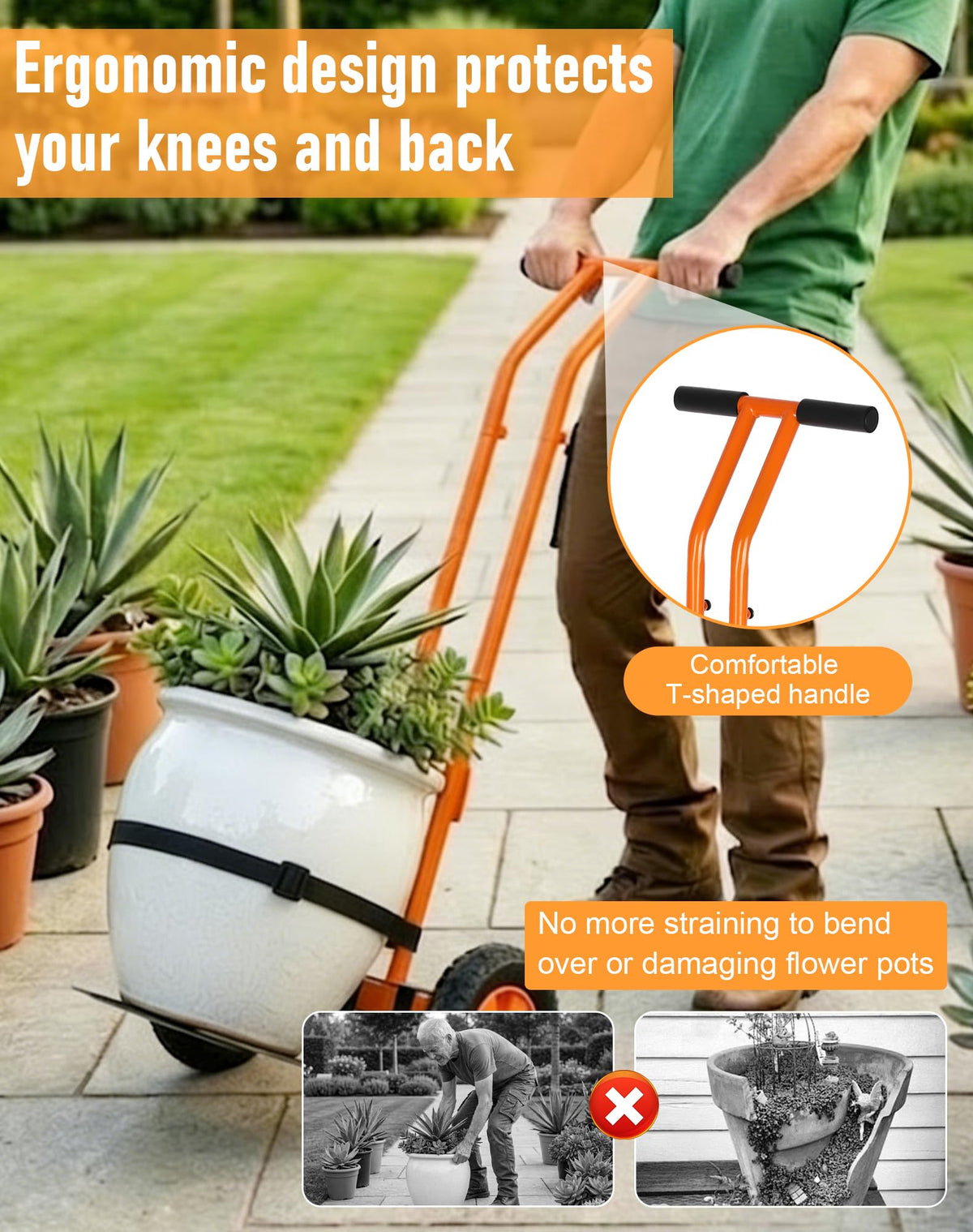 Deerift plant dolly moves water barrels, boxes, and garden supplies with ease