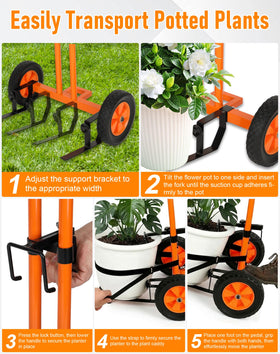 Deerift width-adjustable base and lifting forks fit a range of pot sizes