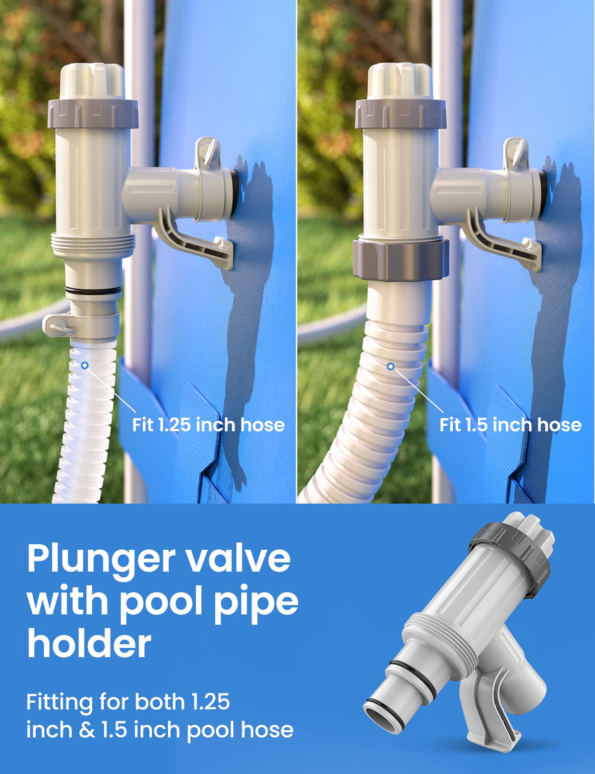Deeroll Pool Plunger Valve Plus compatible with 1500, 2500, 4000 GPH pumps