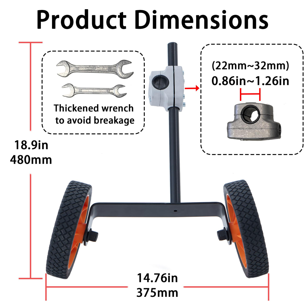 Deesucc heavy-duty wheel-frame provides stable edging on slopes.
