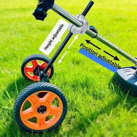 Deesucc rubber-tire wheel delivers reliable traction on uneven lawns.