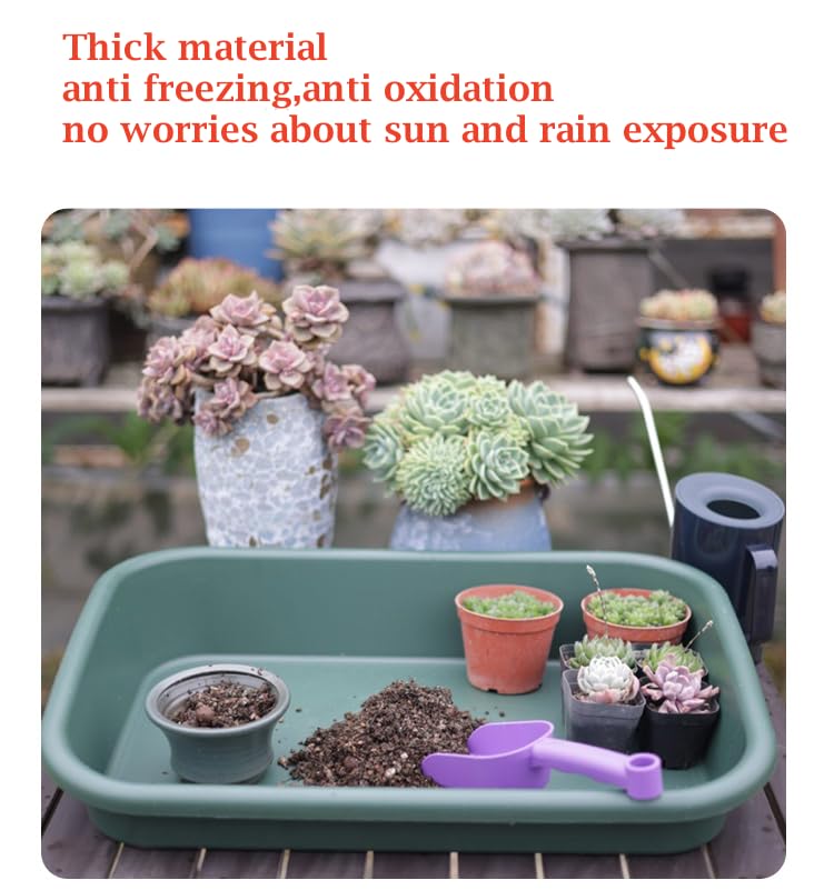 Defemim Garden Tidy Tray soil-mixing scene emphasizes a clutter-free workspace.