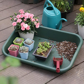 Defemim Garden Tidy Tray top view shows wide surface for organizing soil and pots.
