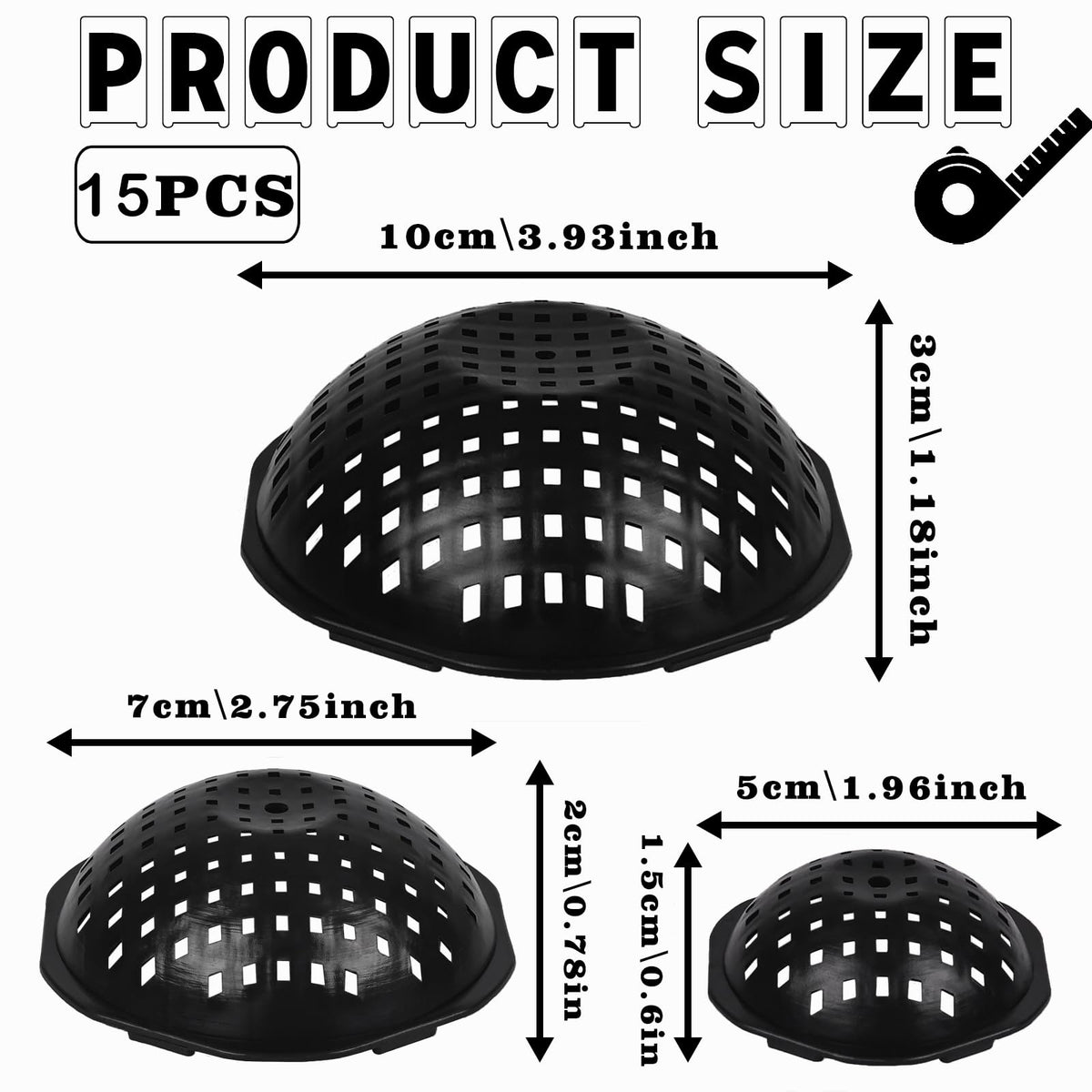 Deftomo inserts in three sizes fit various pots for stable soil retention.