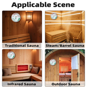 Defull temperature display from 70 to 250F suitable for home saunas.