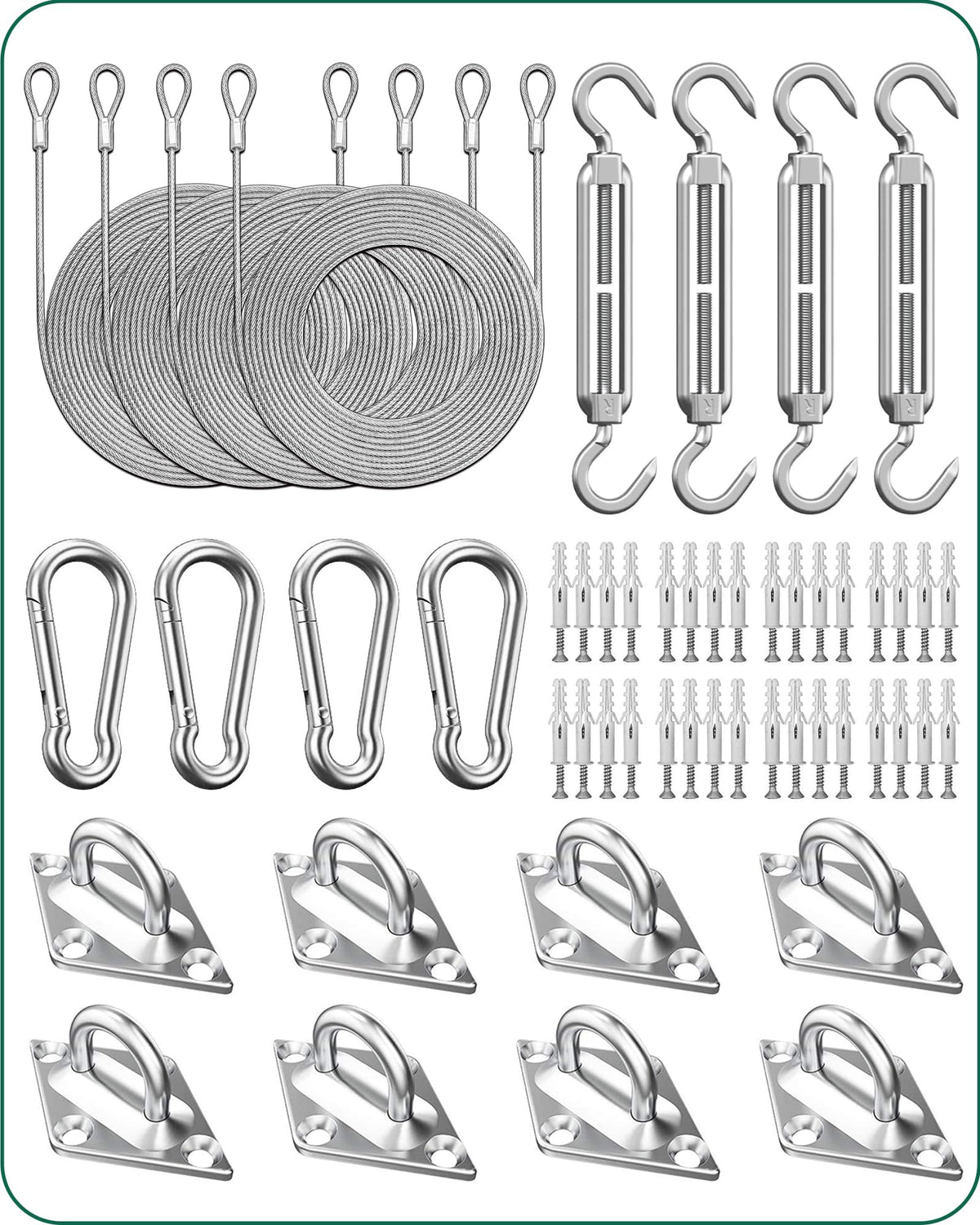 DEFUNX Sun Sail Hardware Kit showcased for outdoor shade installation on a deck.
