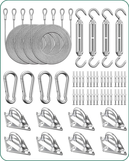 DEFUNX Sun Sail Hardware Kit showcased for outdoor shade installation on a deck.