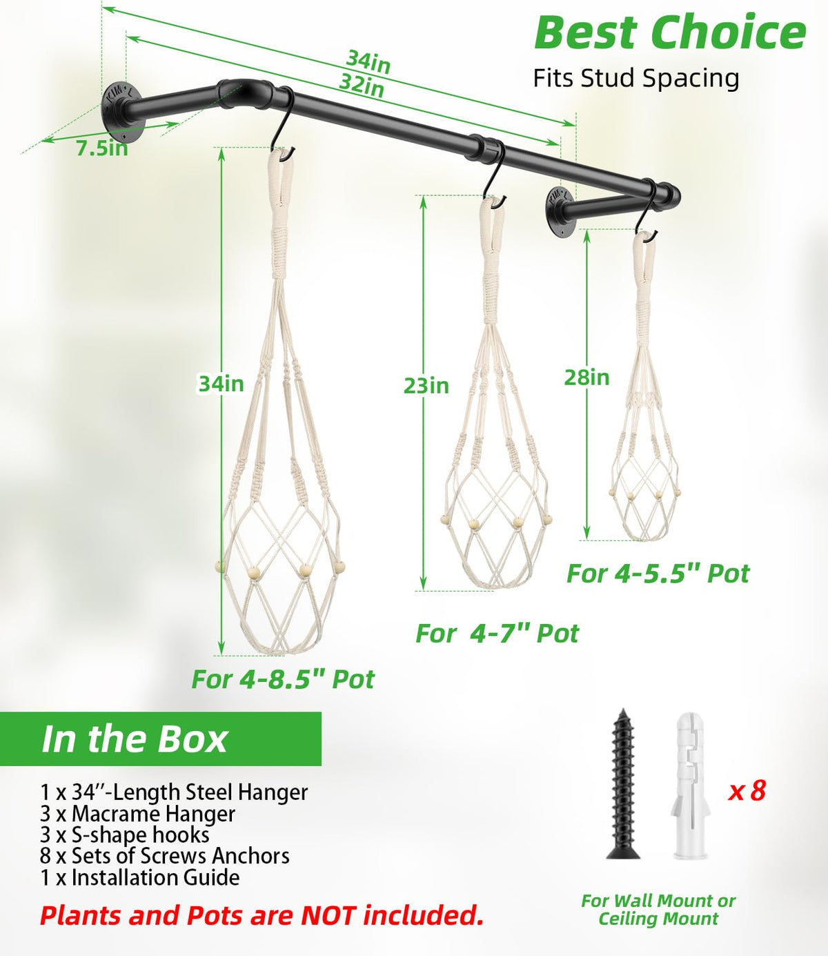 DegMongee macrame hangers trio against your plants for boho charm