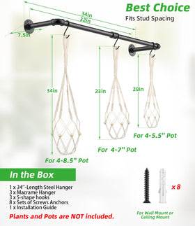 DegMongee macrame hangers trio against your plants for boho charm