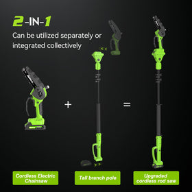 DEHANTOOLS extendable 9.2ft pole enables reaching high branches safely