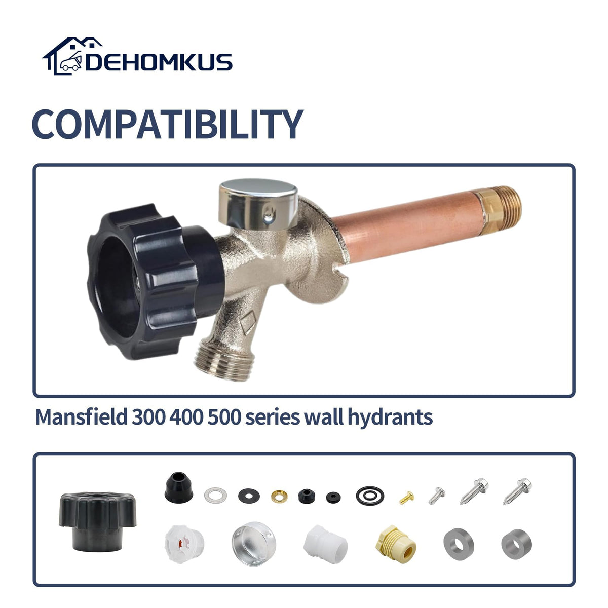 DEHOMKUS outdoor wall hydrant assembly kit enables easy on-site maintenance.