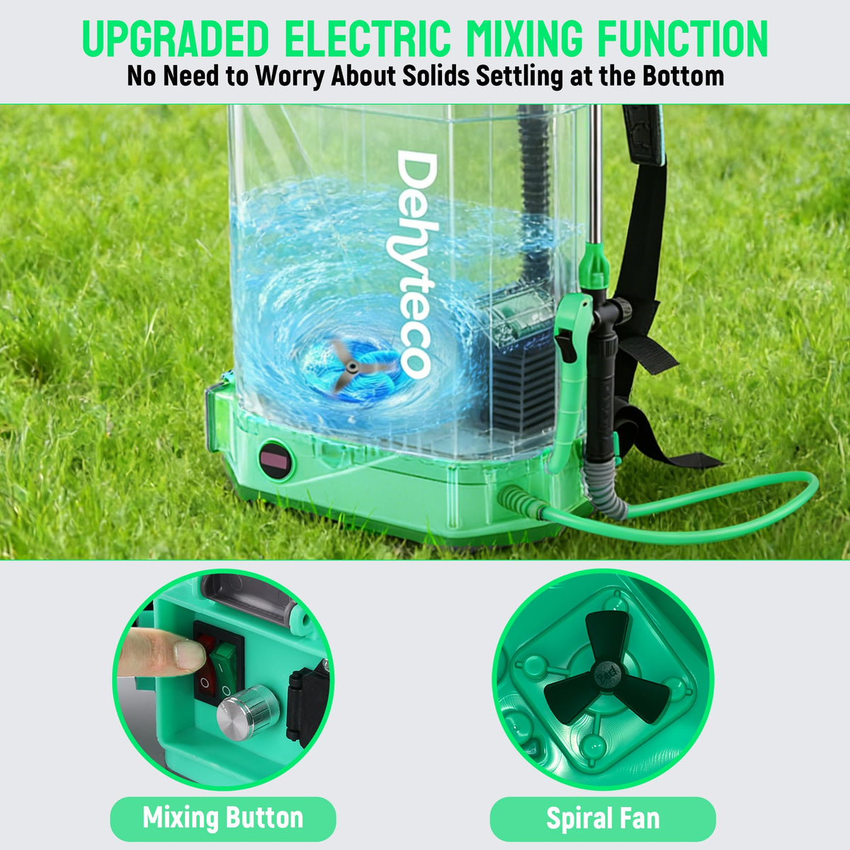 Ergonomic backrest and padded straps on Dehyteco sprayer reduce fatigue
