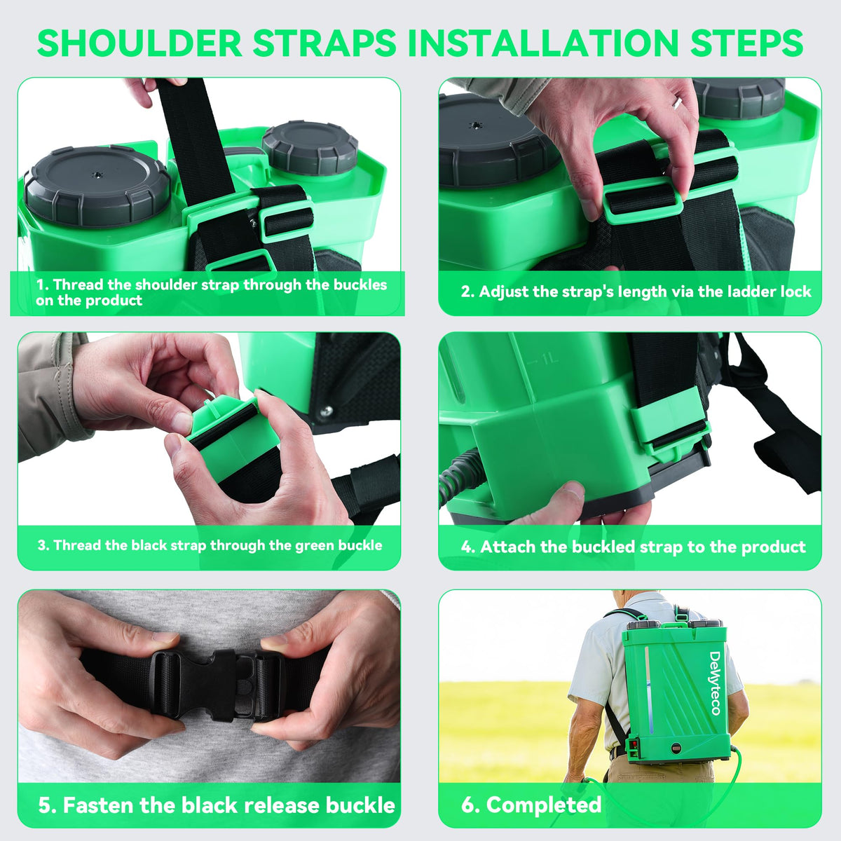 Goggles included with Dehyteco sprayer protect eyes during spraying tasks