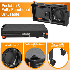 DeintYei grill cart lower shelf organizing plates and tools