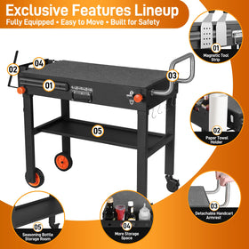 DeintYei grill cart with spice rack within reach of seasonings